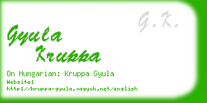 gyula kruppa business card